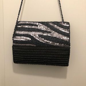 Bijoux Terner Purse; Sequenced and beaded; colour Blue; Brand New